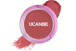 UCANBEMAKEUP Matte Cream-To-Powder Blush Makeup Palette, Highly Pigmented Lightweight Blush for Cheek and Eye, Blendable Flawless Velvety Coverage Face Blushes Make up 0.25 Ounce, Coral