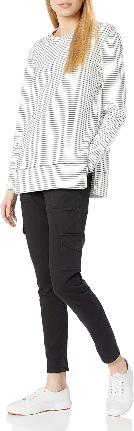  Brand - Daily Ritual Women's Terry Cotton and Modal Pullover with Side Cutouts: Clothing