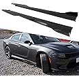 HECASA Side Skirts Body Kit Replacement Compatible with 2015-2023 Dodge Charger SRT Black Pair Rocker Panels Guard Side Extension Splitter