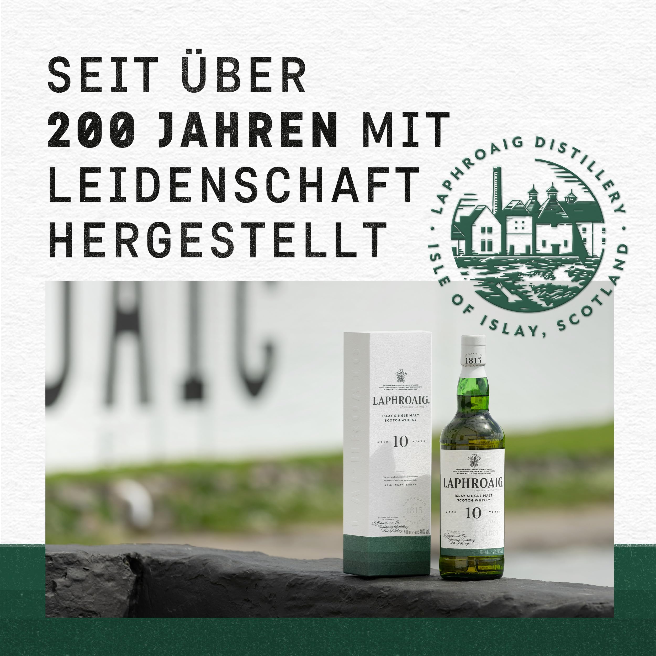 Laphroaig 10 Jahre | Islay Single Malt Scotch Whisky | mit Geschenkverpackung | einzigartig rauchig-torfiger Geschmack | 40% Vol | 1 x 0,7l 7