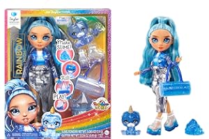 Rainbow High Skyler, Blue with Slime Kit & Pet, 11" Shimmer Posable Fashion Doll with DIY Sparkle Slime, Magical Yeti Pet, Fun Play Accessories. Great Toy Gift for Girls Kids Ages 4-12 Years