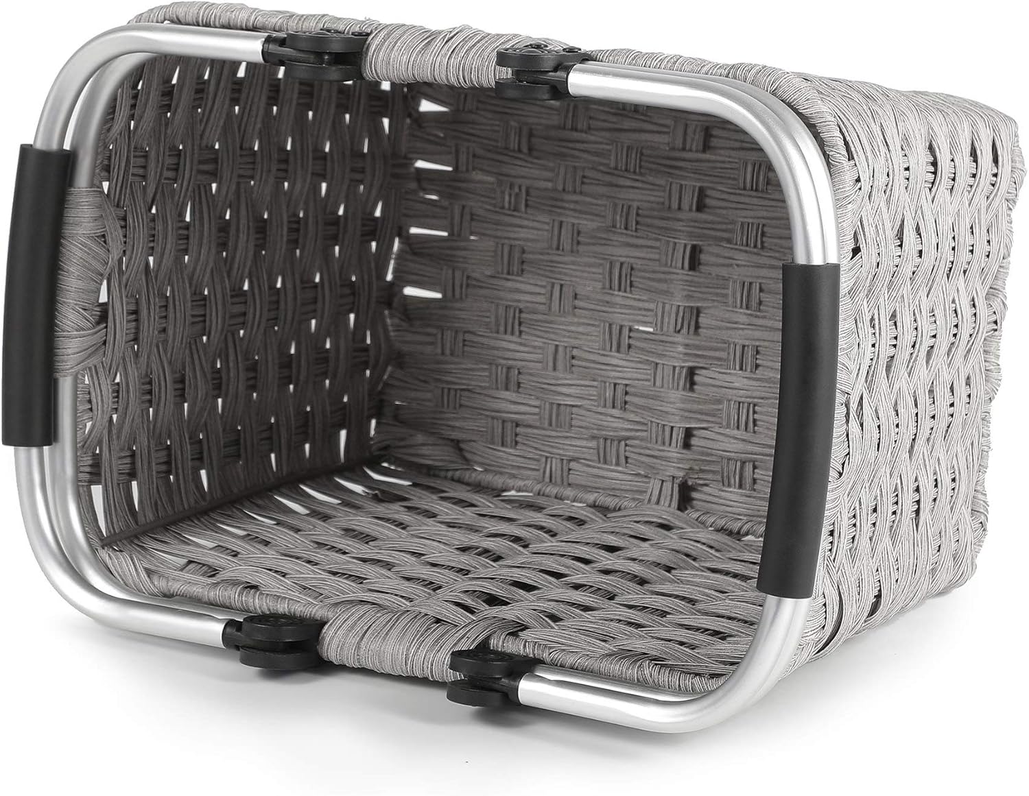 Picnic Basket Shopping Basket Woven With Double Handles Empty Gift Farmers Market Baskets Folding Easter Basket Storage Of Plastic Eggs And Candy Organizer Blanket Storage Bath Toy And Kids Toy : Garden & Outdoor
