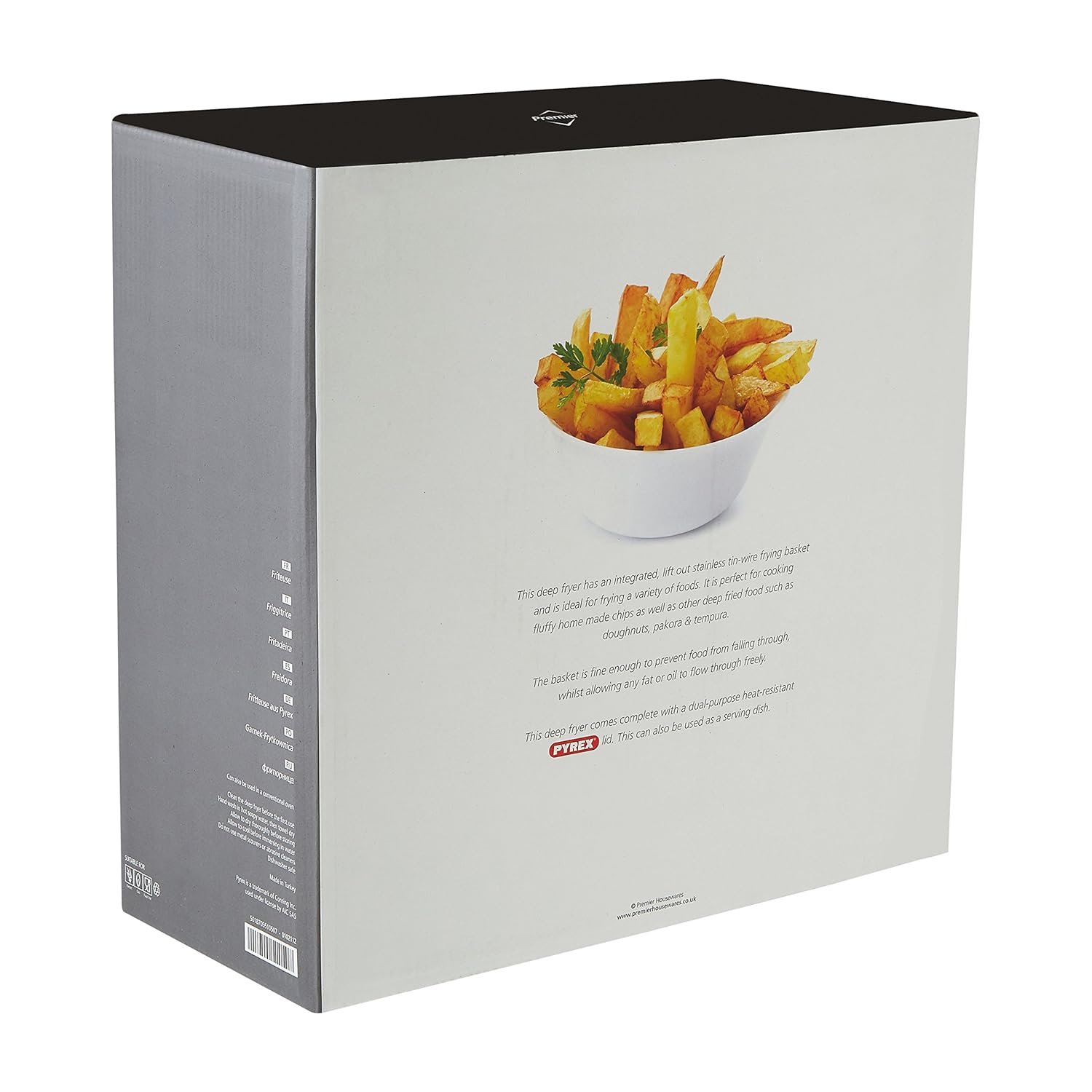 Amazon.com: Premier Housewares 5 L Deep Fryer With Pyrex Lid, 16 x 33 x 27cm - Cream: Kitchen & Dining