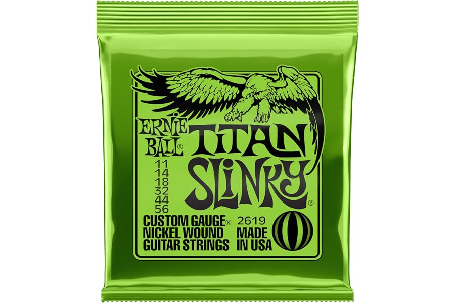 Ernie Ball Titan Slinky Nickel Wound Electric Guitar Strings 11-56 Gauge (P02619)