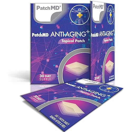 PatchMD - Anti-Aging Topical Patches - Includes Natural Anti-Aging antioxidants Like Resveratrol, CoQ10, Curcumin, Vitamin C - 30 Day Supply