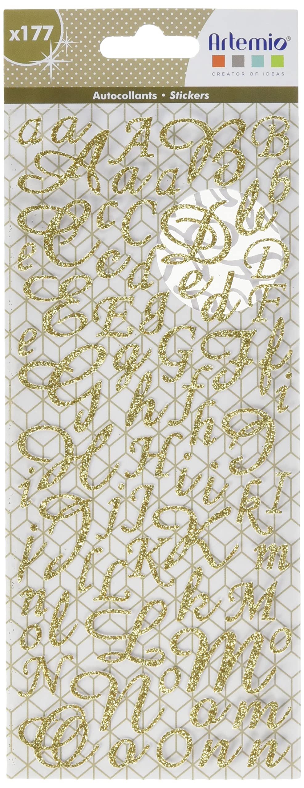 Artemio Glitter Alphabet, Gold 11004050
