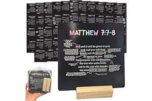 52 Bible Verse Mapping Cards, Scripture Memory Cards with Wood Stand, Bible Trivia Prayer Card Crafts Set Gifts, for Every We