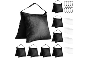 8 Packs Sandbags Weight Bags for Light Stand Photography Video Support, Heavy Duty Saddlebags for Backdrop Stand, Photo Tripo