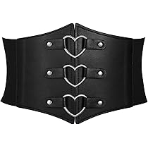 SUOSDEY Women Heart Corset Belt Goth Stylish Wide Elastic