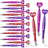 Jetec 36 Pcs Valentine's Day Heart Shaped Pens Bulk Love Heart Ballpoint Pens Inspirational Thank You Pen Appreciation Gifts for Employee Coworker, 3 Styles