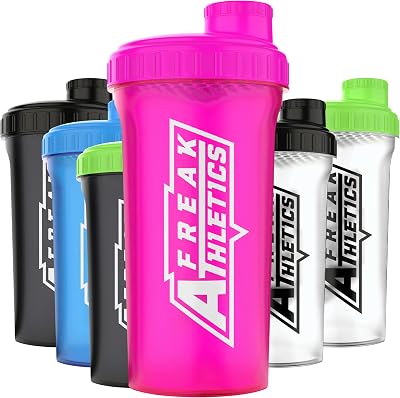 Freak Athletics Protein Shaker Bottle 700ml Premium BPA Free Pink Transparent
