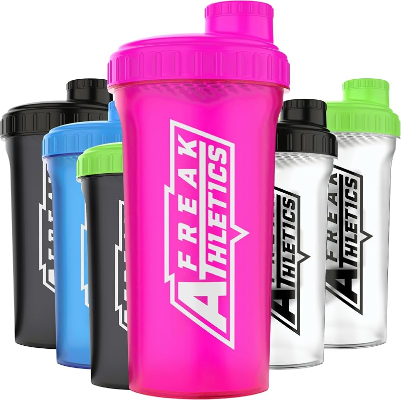 Freak Athletics Protein Shaker Bottle 700ml Premium BPA Free Pink Transparent
