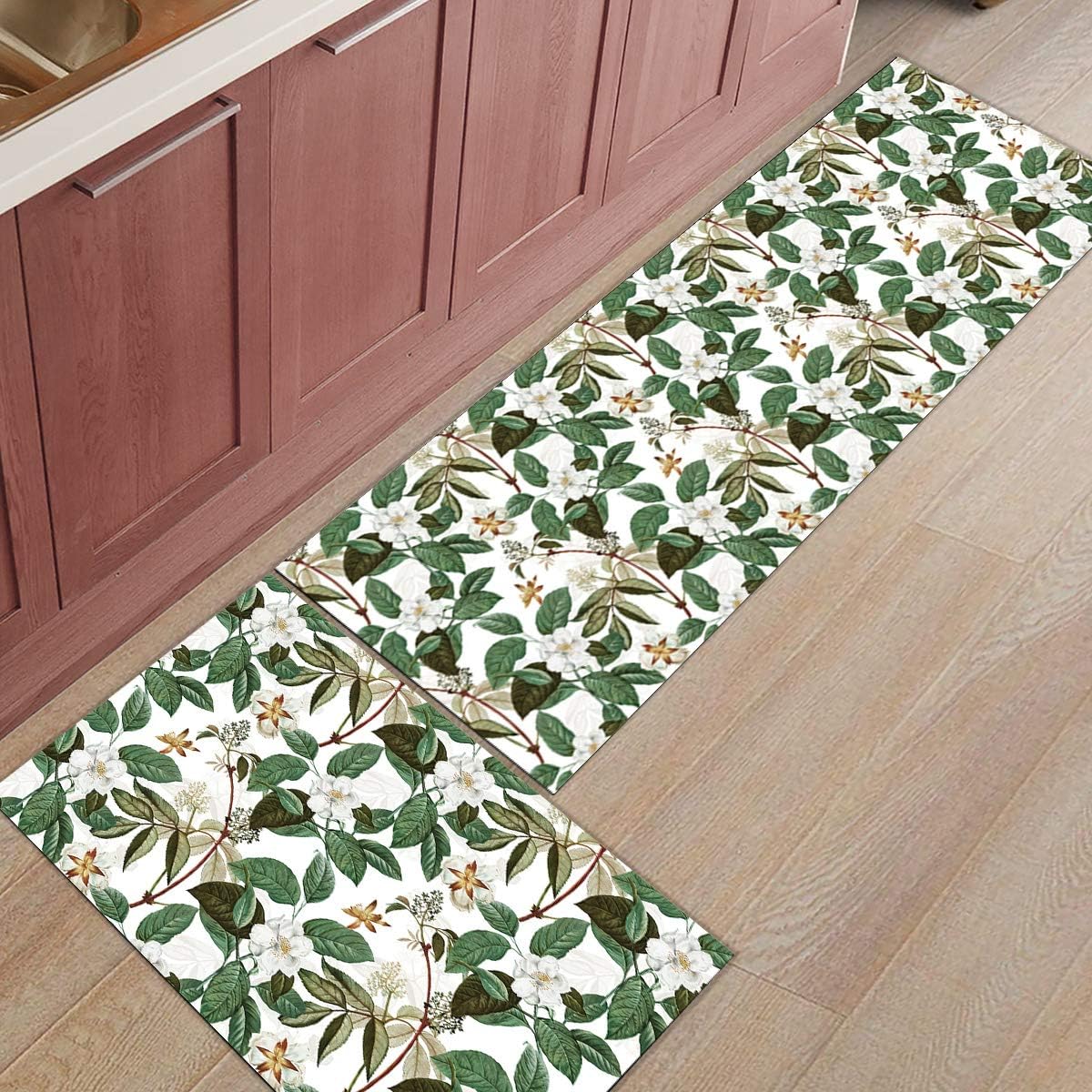 FAMILYDECOR - Alfombras de baño ultra suaves acuarela floral chino