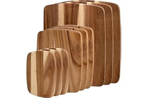 9 Pack Wood Cutting Boards for Kitchen, Thick Acacia Wood Cutting Board Double Sided Wooden Chopping Board Charcuterie Boards