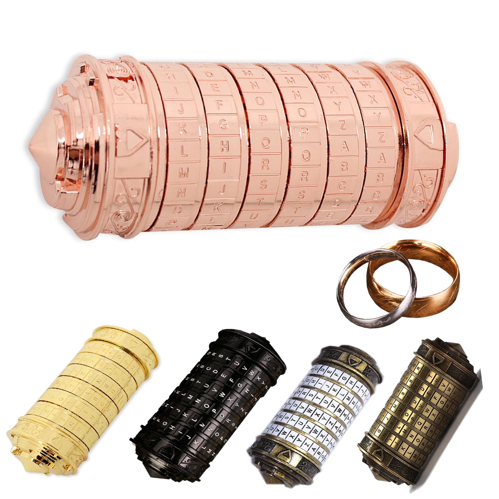 MINGZE Da Vinci Code, Mini Cryptex For Christmas Valentine's Day Most Interesting Creative Romantic Gifts For Girlfriend Brain Teaser Lock Puzzles…