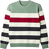 Danny D Boys Pullover Stripe Sweater Crew Neck Long Sleeve Knit Sweater for Child Toddler