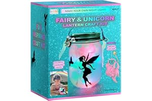 NUMI'SMILE Unicorn & Fairy Lantern Night Light Jar Craft Kit, DIY Arts and Crafts for Girls Ages 3 4 5 6 7 8-12 Years, Unicorn Toys Fairy Gift for Little Girls