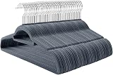 SONGMICS Velvet Hangers 100 Pack Non-Slip 0.6cm Slim 360° Hooks 43.5cm