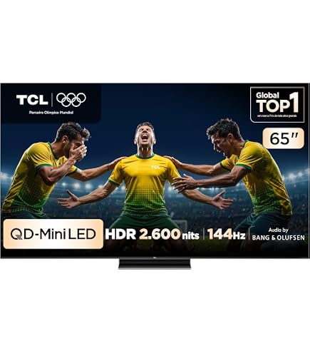 TCL 65 polegadas 4K QD-Mini LED Smart Google TV, HDR 3300nits