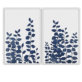 SIGNWIN 2 Piece Framed Canvas Wall Art Minimalism...