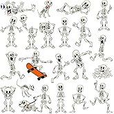 McEtt Skeleton Sticker Sheets - Cool Funny Skeleton Stickers for Kids Students Adults Teens - 5 Sheet Pack (105 Pieces) - Halloween Party Favors, Classrooms