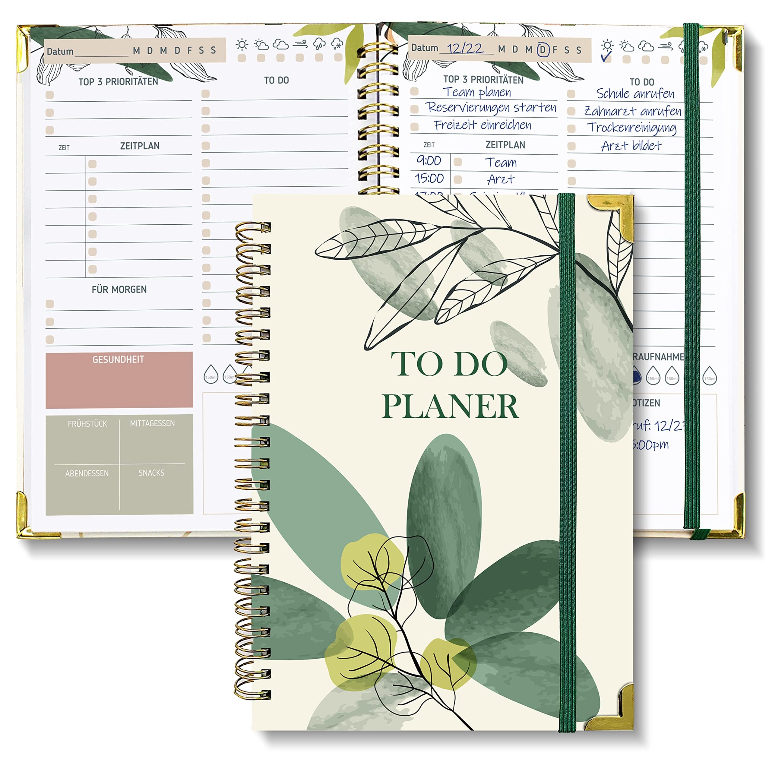 BIROYAL Daily Planner Undated A5 | 120-Day To Do Planner for Tasks & Notes | To Do List Pad | Daily & Weekly Planner Spiral Pad Hardcover | Perfect for Office & School | Ink Wash — image 1