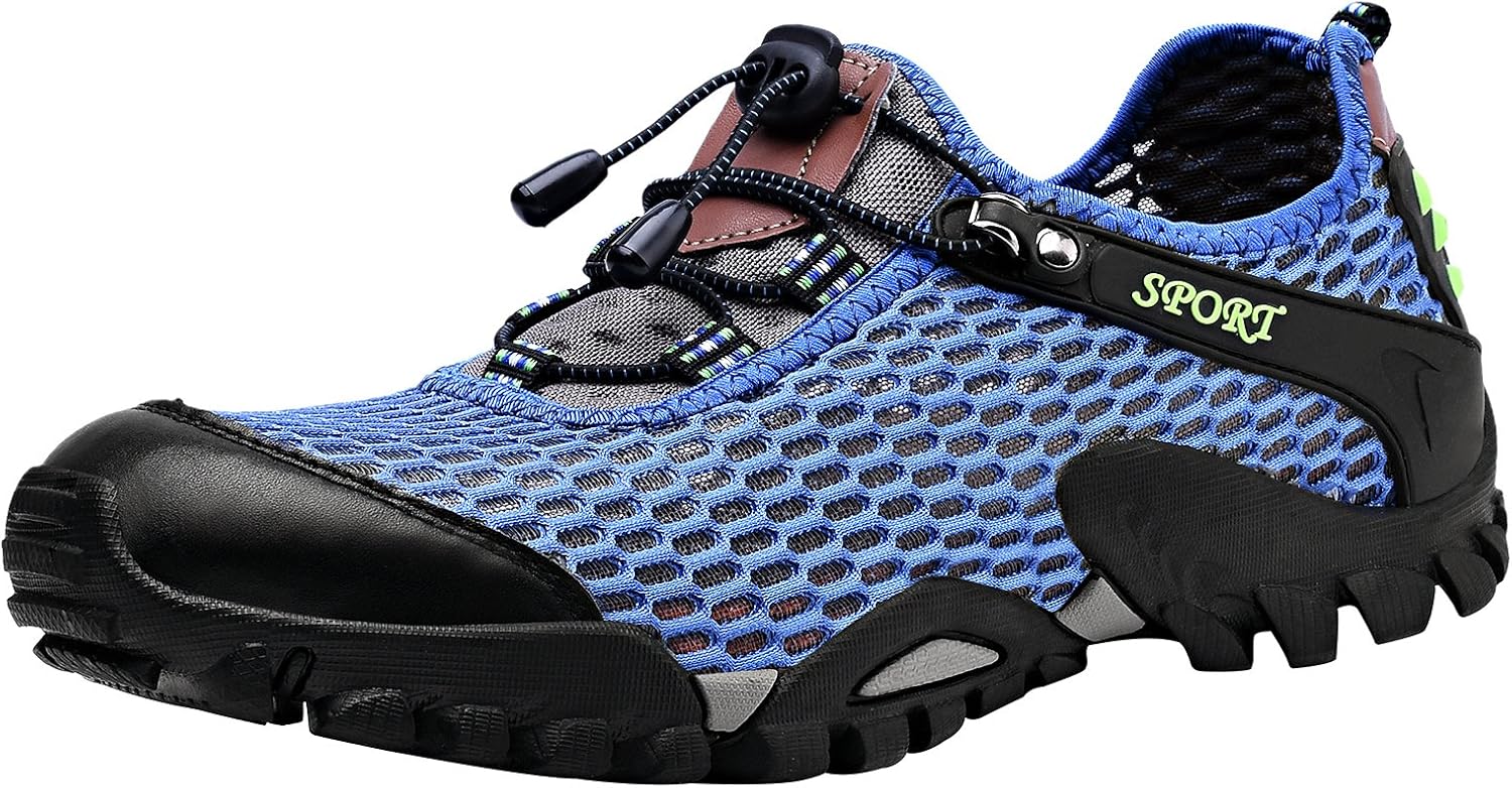 LOUECHY Men's Ponrea Mesh Hiking Shoes Breathable Water Shoes Trekking Sandals