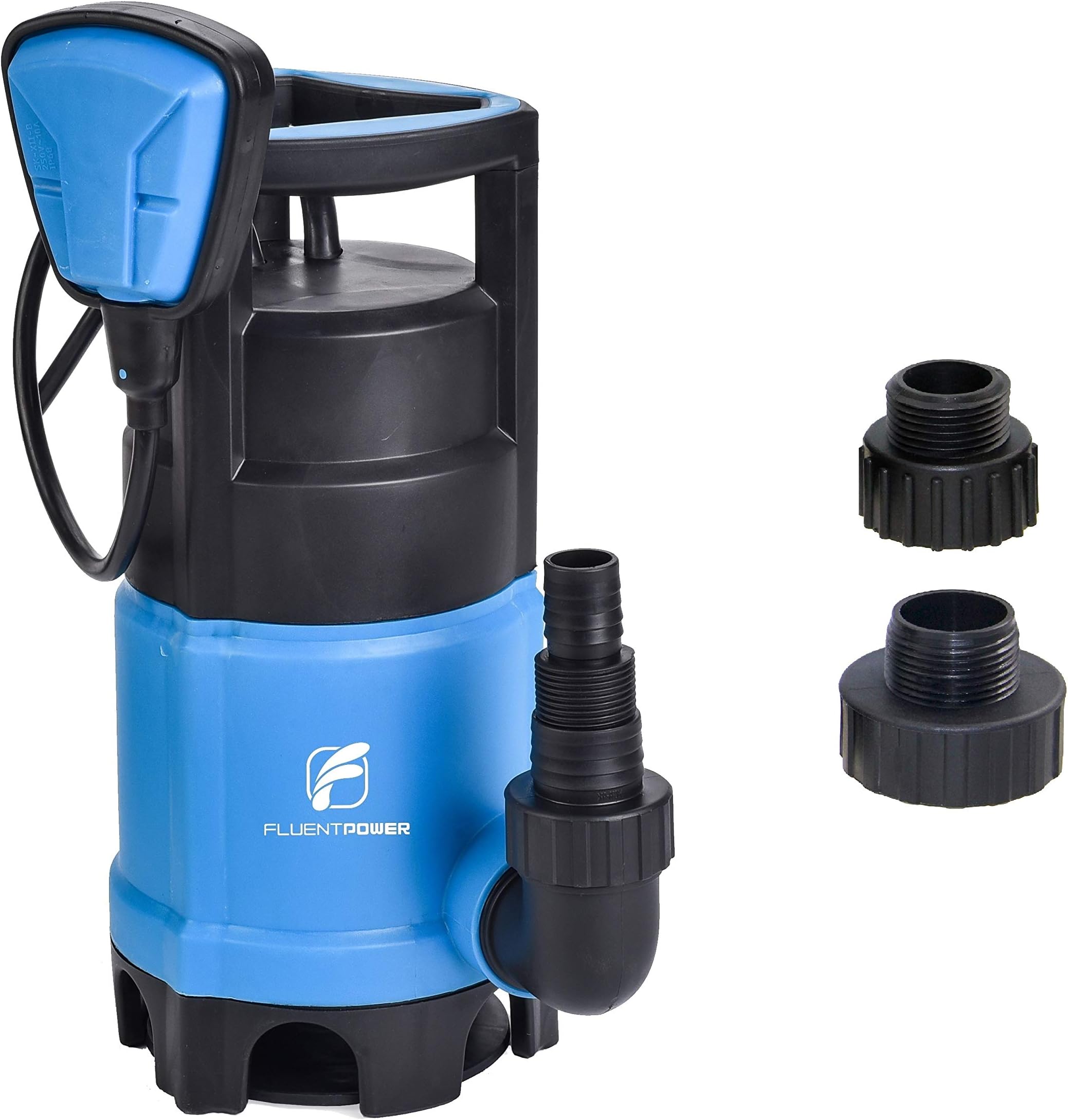 FLUENTPOWER 3/4 HP Sump Pump with Max Flow 3300 GPH for Dirty/Clean Submersible Water Pump with Revocable Function of Float Switch, Included 1" MNPT Thread Connector for Pond, Garden, Swimming Pool
