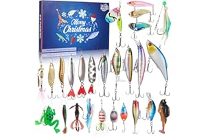 BXO Fishing Advent Calendar 2026–Christmas Advent Calendars with 24 Days of Premium Lures & Tackle Box, for Men,Teens & Boys