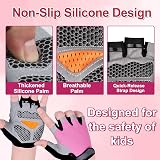 CubePlug Kids Cycling Half Finger Gloves GEL Padded Pink M view 4