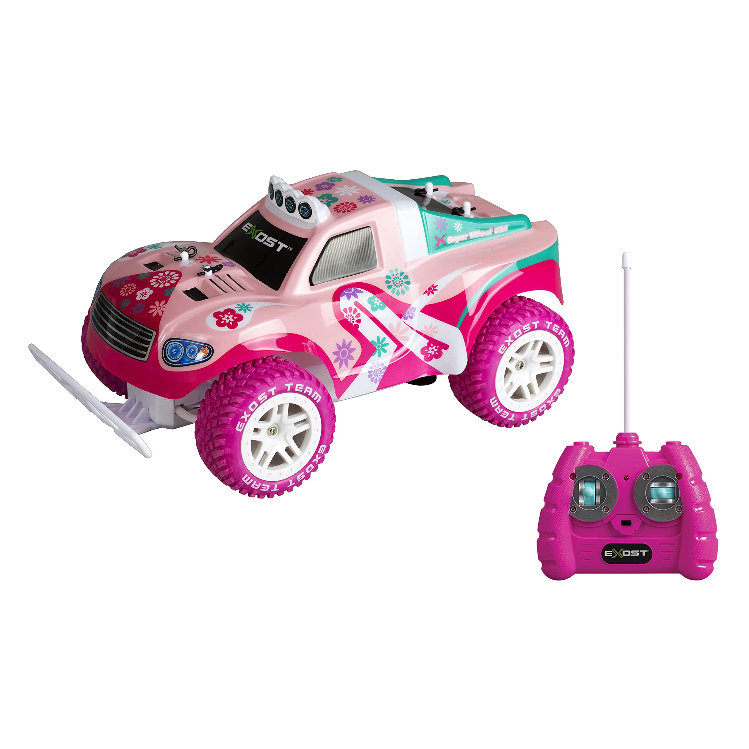Exost RC 20258 SUPER WHEEL TRUCK AMAZONE BY SILVERLIT, RC Car, Girlish Design, 1:12 Scale, Pink, 5+ Years
