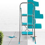 Beldray 3 Step Ladder Non-Slip Folding Turquoise Grey 2.5m Reach view 6
