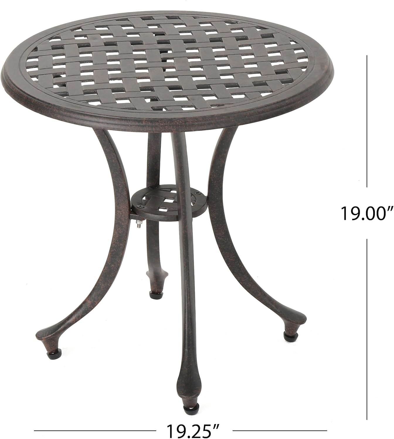 Christopher Knight Home Lola Outdoor 19" Cast Aluminum Side Table, Bronze Finished : Garden & Outdoor