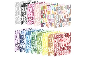 METSYTH Letter Stickers 15 Sheets 750 PCS Alphabet Number Stickers 2 Inch Vinyl Self Adhesive Stick on Letters for Water Bottles Scrapbooking Cup Mailbox Crafts Bulletin Board Classroom Decor(Multicolor)
