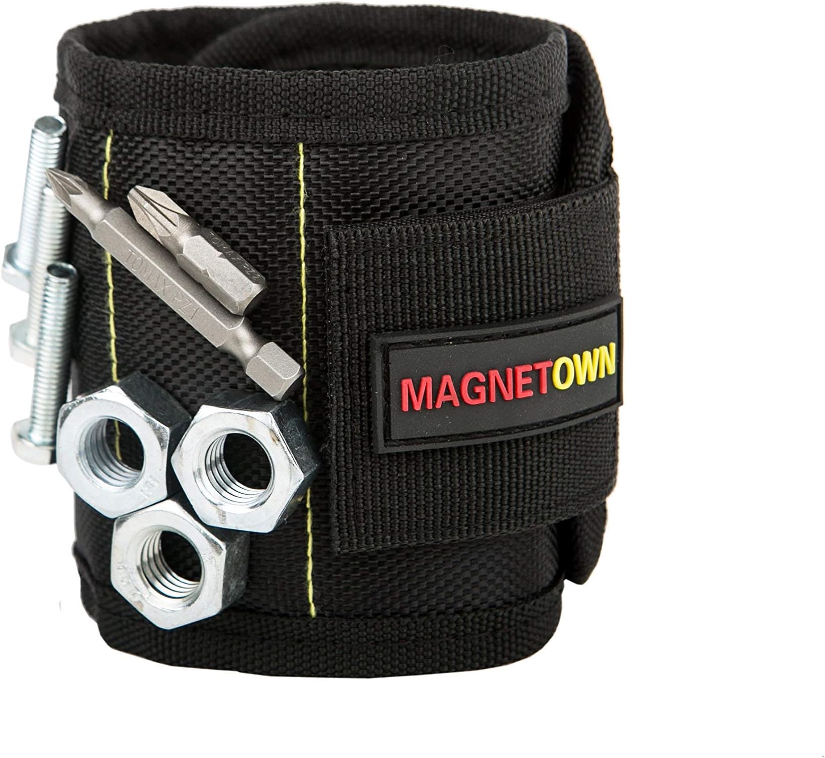 Magnetic Wristband | Strong and Powerful 10 Magnets for Holding Screws,Nails,Drill Bits - Best Unique Tool Gift for DIY - Magnetown Magnetic Wristband