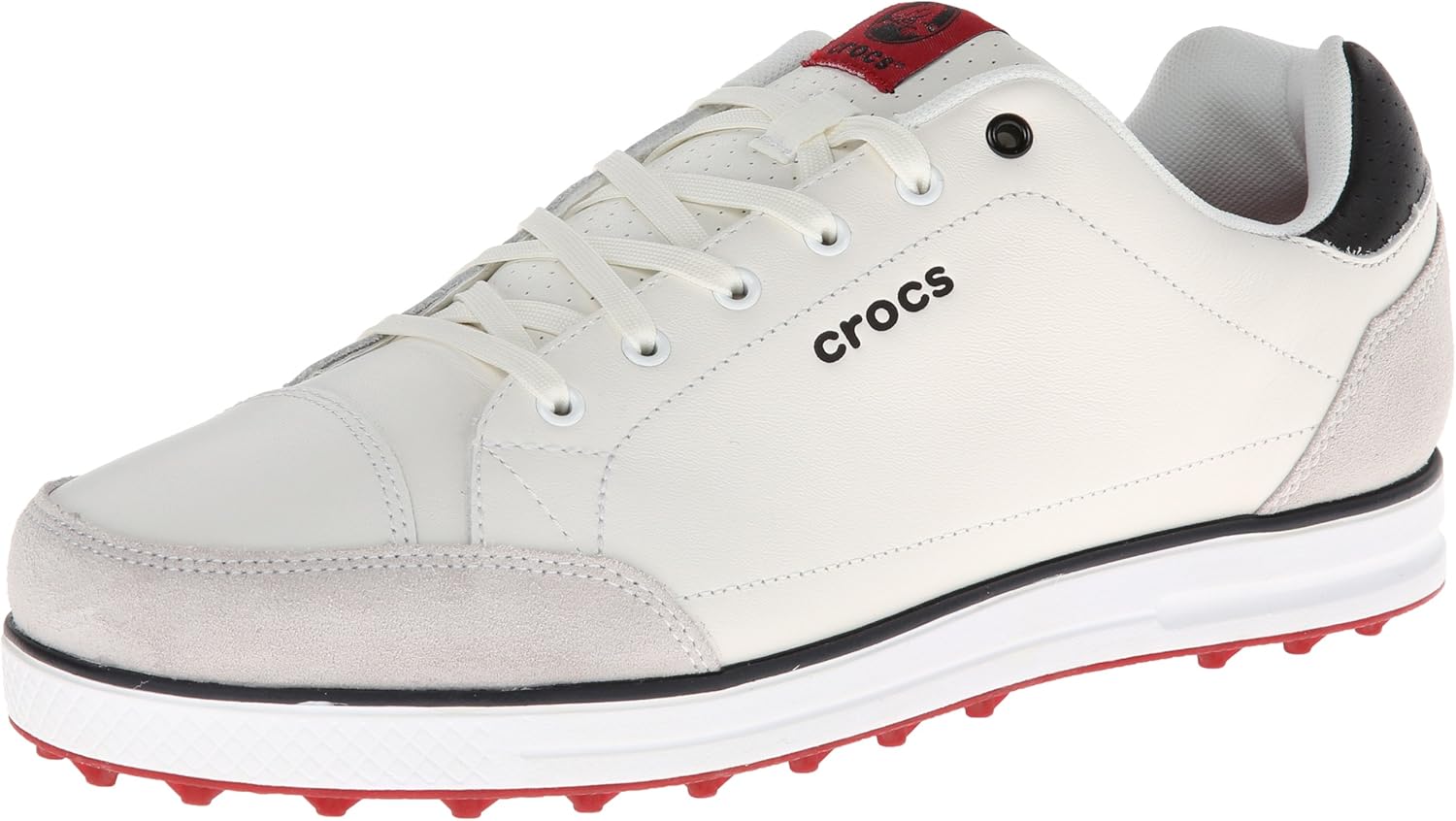 Amazon クロックス crocs カールソン ゴルフシューズ ホワイト／トゥルーレッド 25.5cm スポーツ