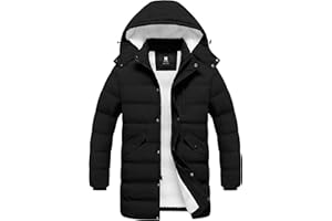 Pursky Men's Long Winter Coat Warm Sherpa Lined Quilted Puffer Jacket Waterproof Thicken Puffy Parka with Hood