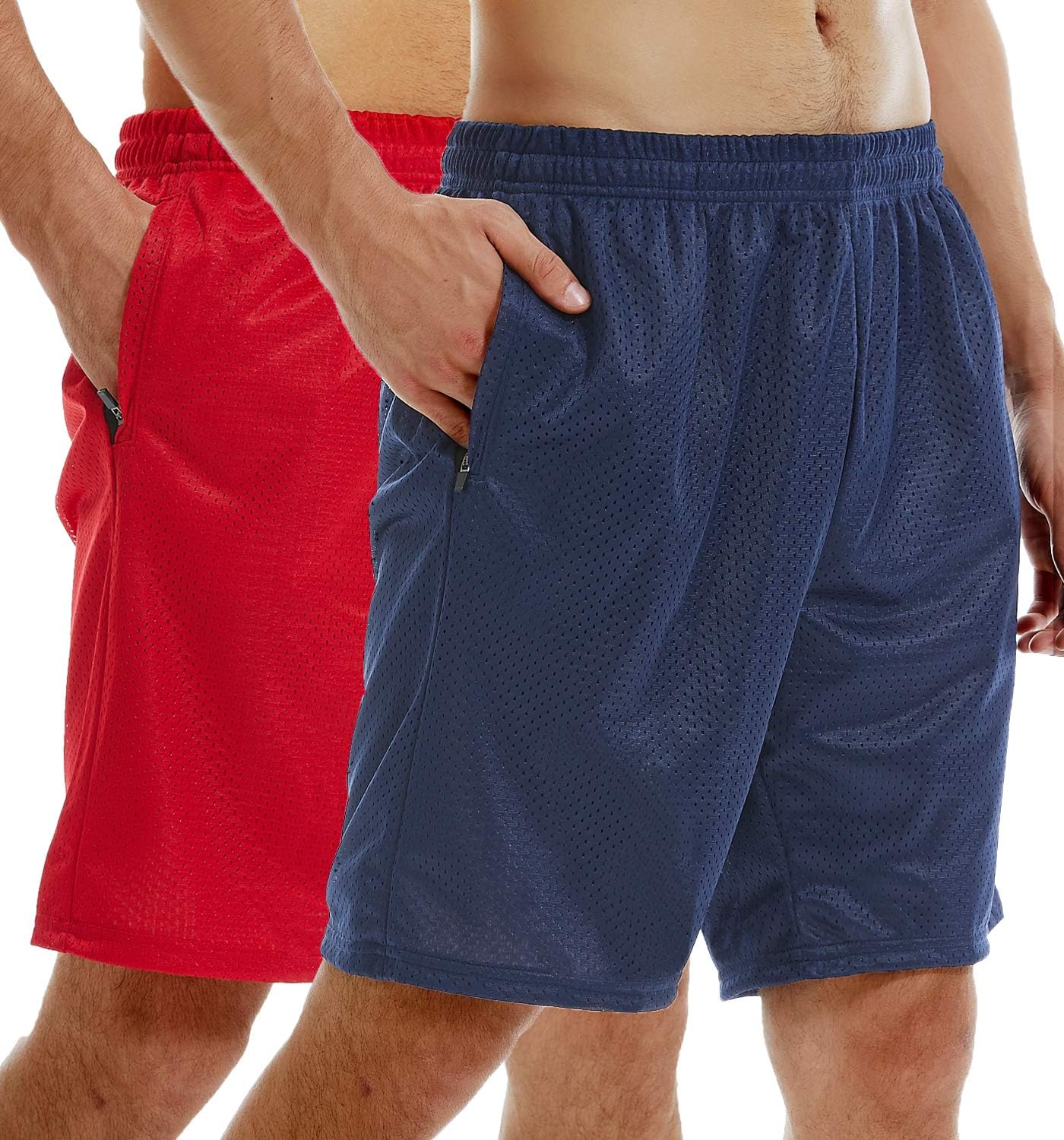 Vogyal Mens Mesh Gym Workout &amp; Athletic Running Shorts