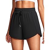 ISEEGZ Women's 5"/7" Athletic Running Shorts Lightweight Quick Dry Workout Gym Shorts with Zipper Pockets Tennis Track