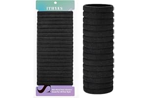 Ithyes hair ties no damage,Hair Bands for Women Thick Hair,20 Pcs Elastic Hair Ties for Women,Black Hair Bobbles for Women Me