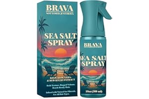 BRAVA NOT TAMED, JUST BRAVA Sea Salt Texture Spray for Men Hair – Continuous Fine Mist Spray Bottle - Natural Texturizing & Thickening Hairspray, Adds Volume, Matte Finish & Light Hold for Beach Waves & Surfer Look (10 oz)