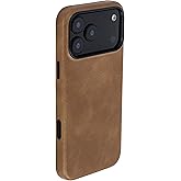 Dockem Faux Leather Case for iPhone 17 Pro Max Compatible with MagSafe, with Capacitive Camera Control Button (MSVL, Light Brown)