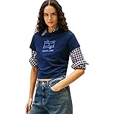 Tommy Jeans Womens Short Sleeve Cotton Graphic T-Shirts with Printed Star Logo
