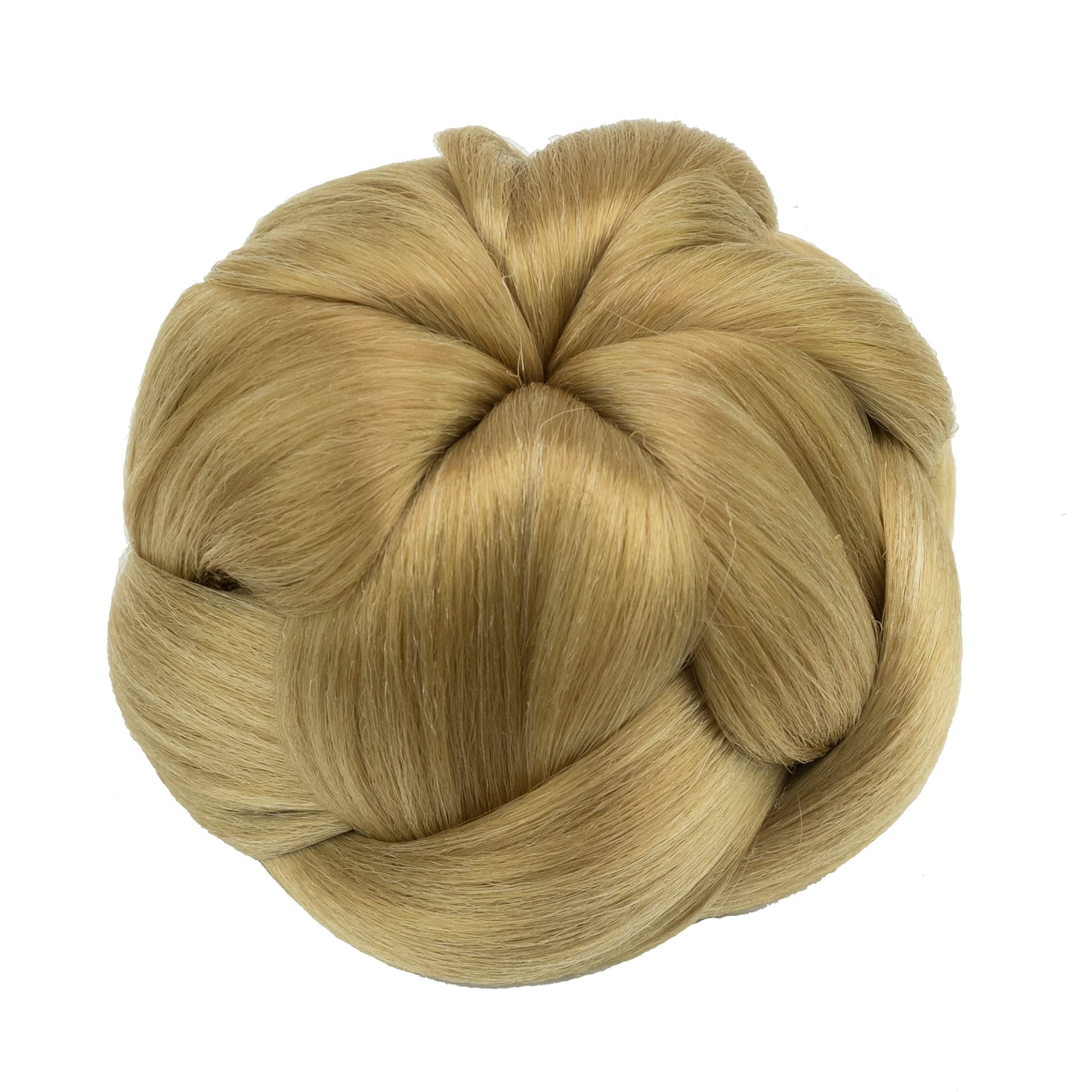 Photo 1 of IMISSU Small Size Braided Chignon Dancer Hair Cover Donut Hairpieces Scrunchies Hair Bun Wig Updo Wedding Party for Women (M3 Ash Blonde)