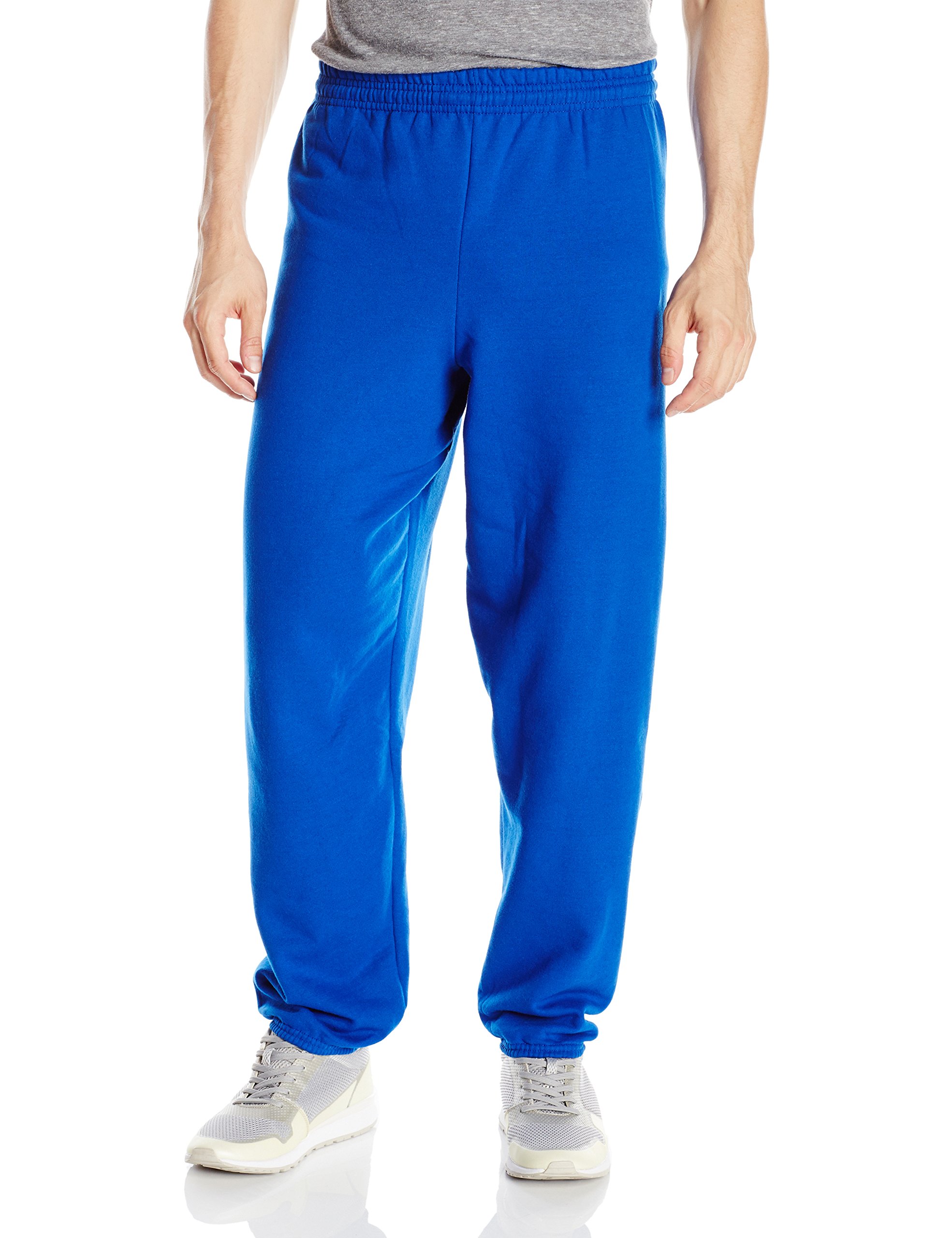 Men's 50 Cotton Athletic Ecosmart Fleece Sweatpant, Deep Royal, Large
