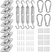 ColourTree Sonnensegel Hardware-Kit – 3x 3,6 M Edelstahlseile, 1/8 Zoll, Für Dreieckige Segel