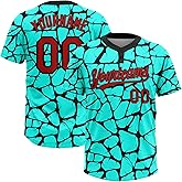 Custom Baseall Jersey Softball Shirt Stitched Personalized Your Name&Number Two Button Design for Men/Women/Youth