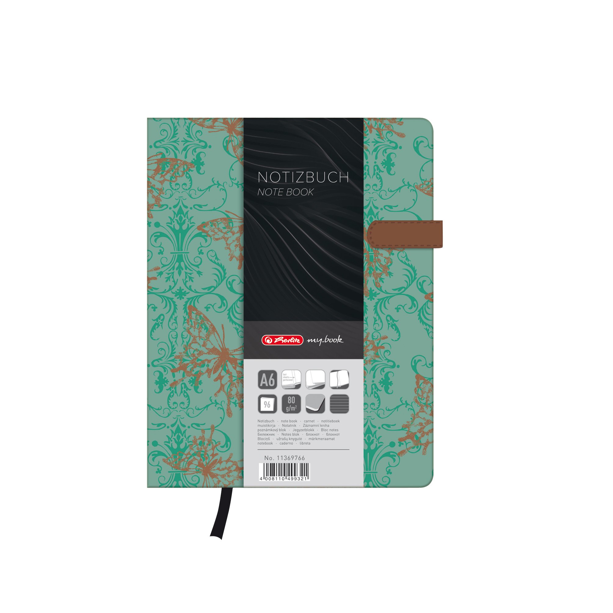 Herlitz A6 My Book Lady Butterfly Design Hardcover Notebook with Magnetic Closure and Pen Loop