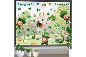 BANANABROTHER St Patricks Day Decorations Window Clings for Glass Windows Saint Patricks Day Decor Spring Window Stickers Gifts for Kids Holiday Decals Home Party Supplies Accessories (110 PCS)