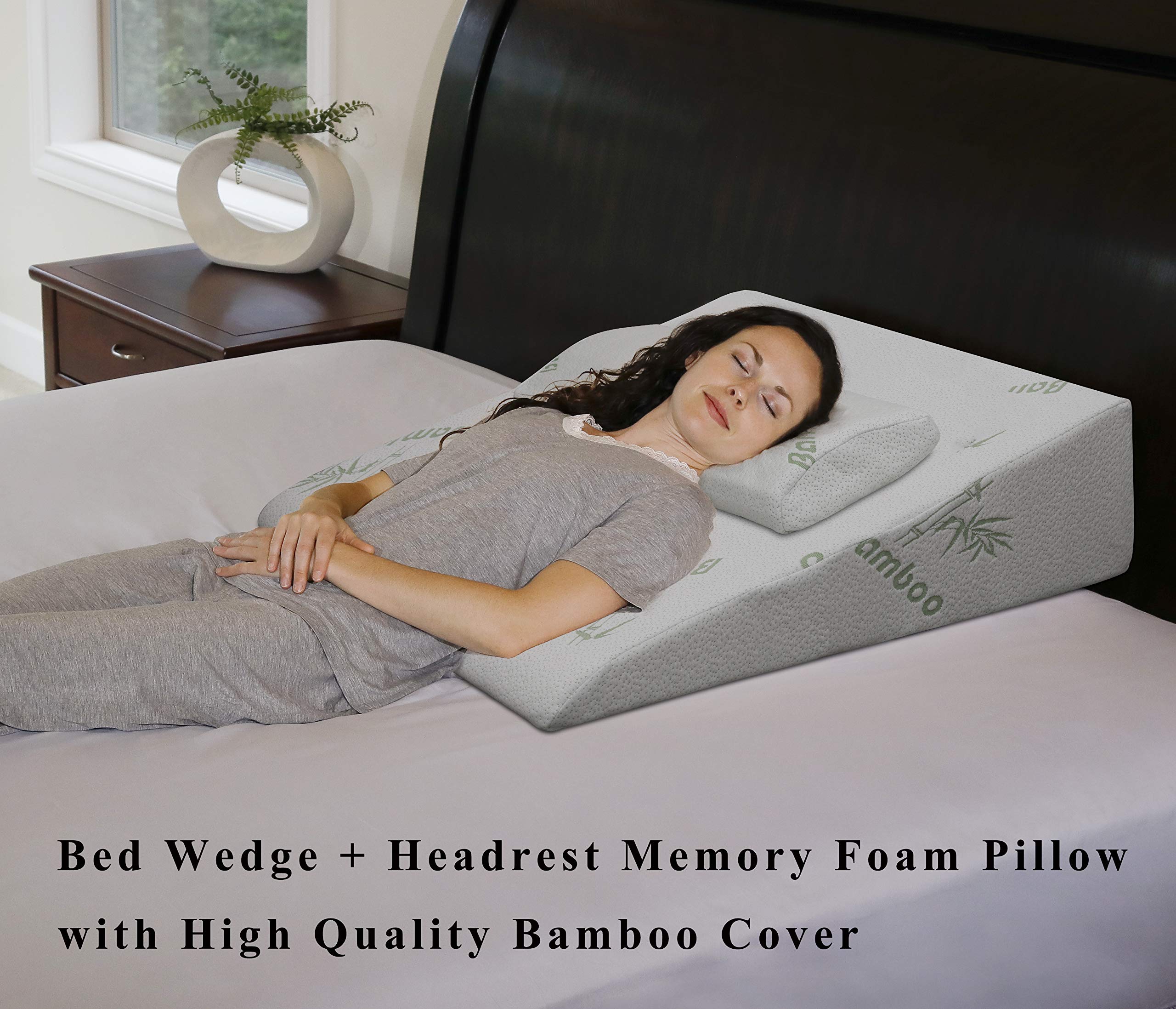 InteVision Extra Large Foam Bed Wedge Pillow (33" x 30.5" x 7.5